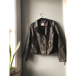 Dark Brown Vegan Leather Jacket